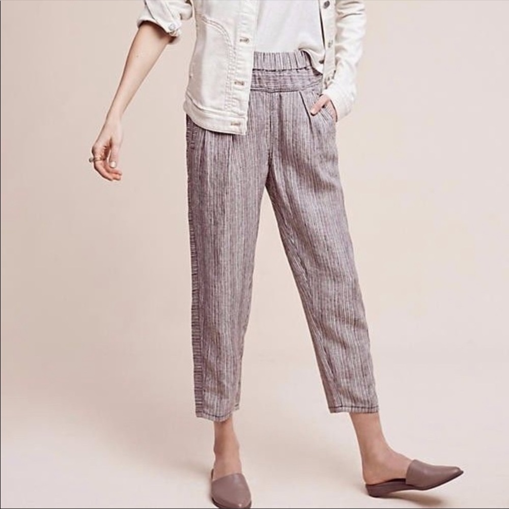 Anthropologie Hei Hei Beachy Linen Pull On Pants